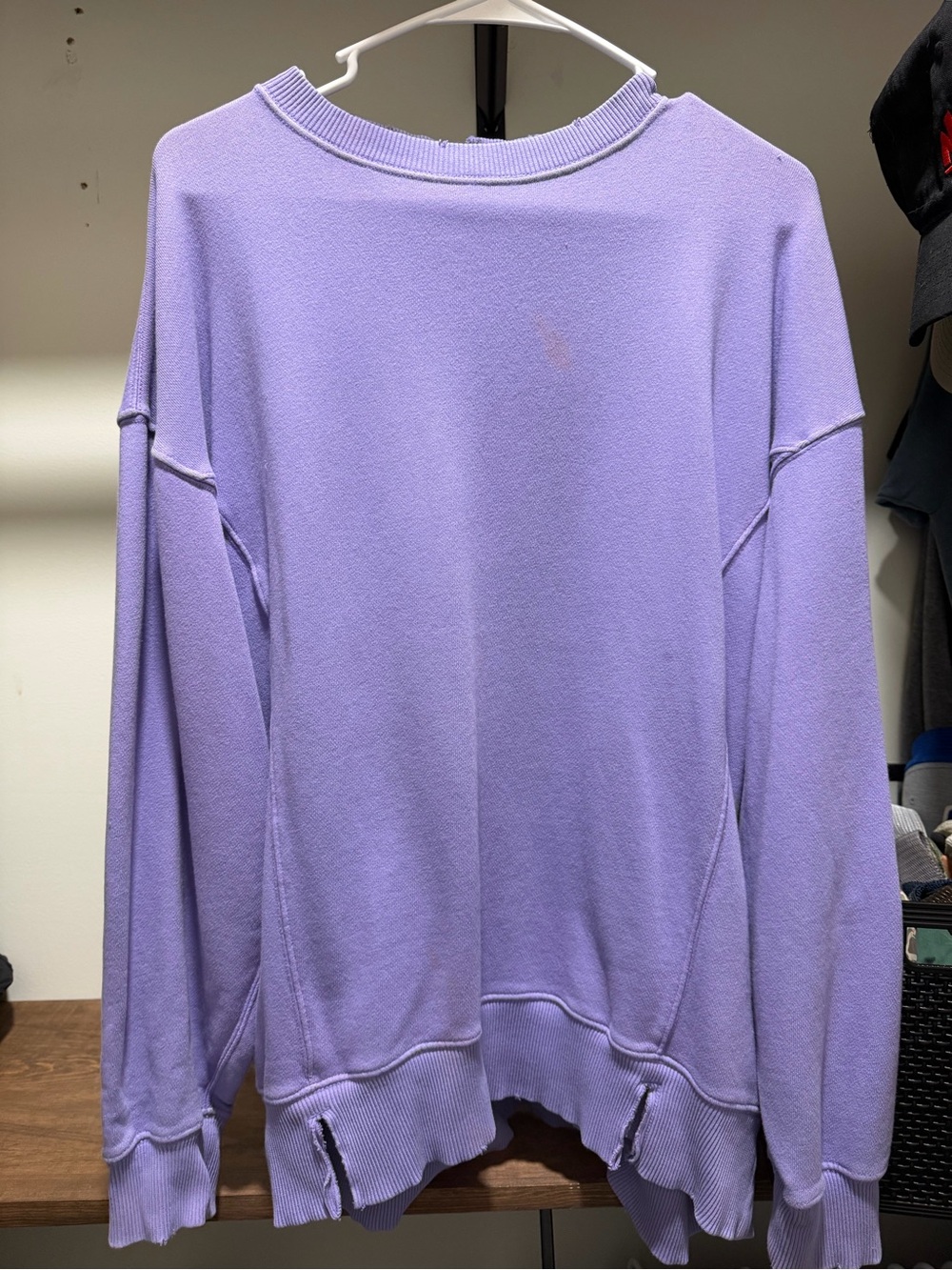 aerie distressed oversized sweatshirt